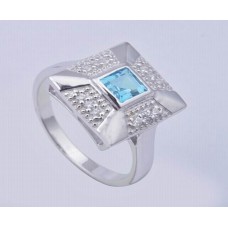 Garnet Gemstone,925 Sterling Silver Ring, Square Shape, RI-0094